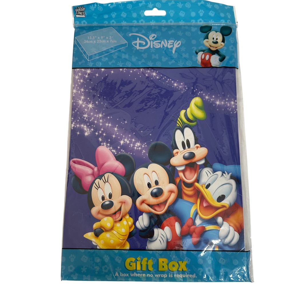 Disney Mickey Mouse and Friends Easy Wrap Lines Gift Box 13.5x9x3 58908 NEW‎